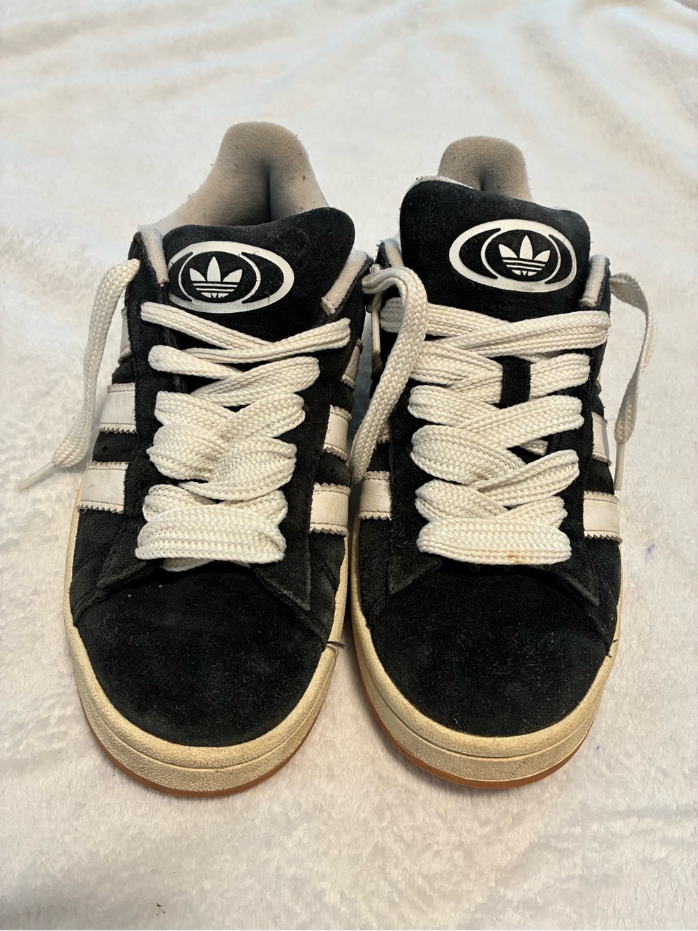 adidas Black and White Suede Low-Top Sneakers